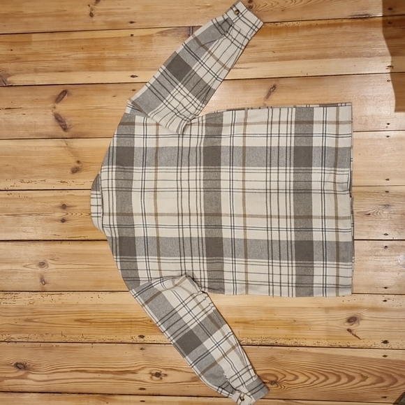 Noisy May Flannel Shacket Small - Beige - Picture 3 of 5
